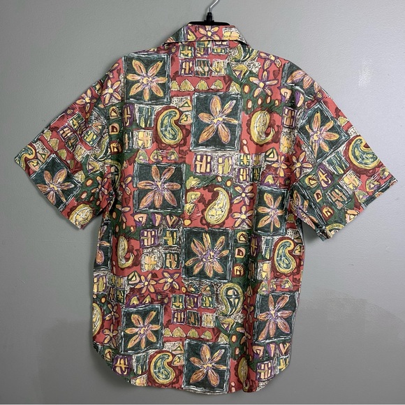 Territory Ahead shirt men's Medium button down pattern Hawaiian dad camp Buffet - Picture 4 of 8